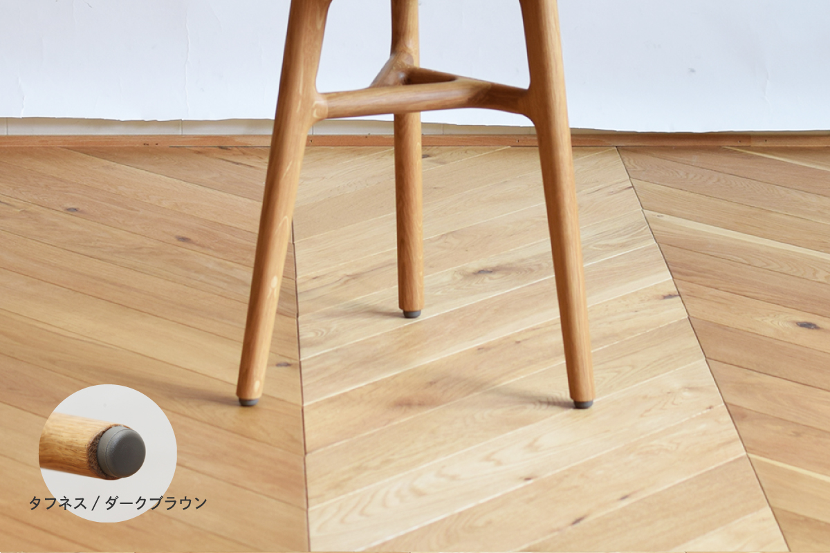 椅子の脚先に取り付けて床を保護するプラパート